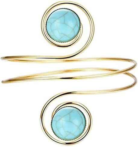 Caiaao Boho سوار الذراع العلوي الكفة سوار الذهب الفضة سوار الكفة الهندسية العقلية سوار سوار الذراع العليا سوار القابلة للتعديل للنساء للنساء in Kuwait