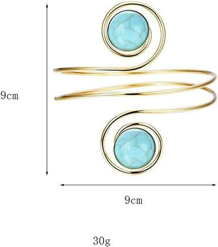 Caiaao Boho سوار الذراع العلوي الكفة سوار الذهب الفضة سوار الكفة الهندسية العقلية سوار سوار الذراع العليا سوار القابلة للتعديل للنساء للنساء in Kuwait