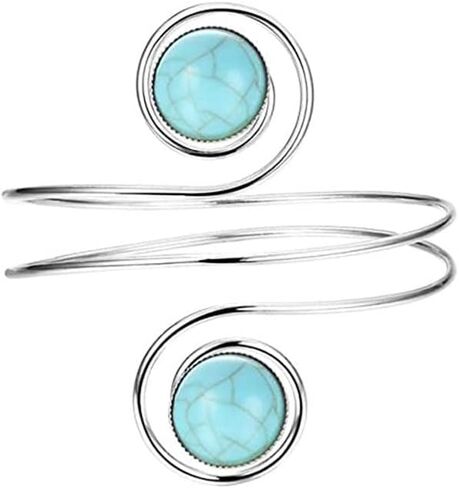 Caiaao Boho سوار الذراع العلوي الكفة سوار الذهب الفضة سوار الكفة الهندسية العقلية سوار سوار الذراع العليا سوار القابلة للتعديل للنساء للنساء in Kuwait