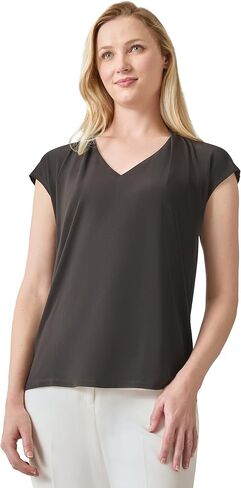 Kasper Women's Solid Ity Ext Shldr V Nk in Saudi Arabia