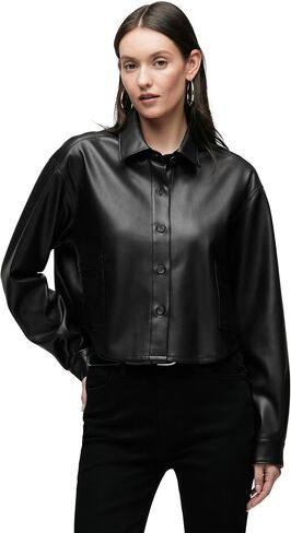Hudson Women's Boxy Sleeve Button Button Down Down مع جيوب in Saudi Arabia