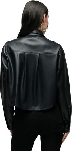 Hudson Women's Boxy Sleeve Button Button Down Down مع جيوب in Saudi Arabia