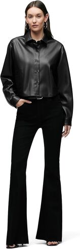 Hudson Women's Boxy Sleeve Button Button Down Down مع جيوب in Saudi Arabia
