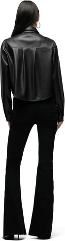 Hudson Women's Boxy Sleeve Button Button Down Down مع جيوب in Saudi Arabia