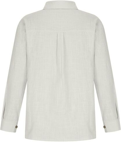 Button Down Shirts for Women Fall Fashion 2025 Long Sleeve Cotton Gauze Tops with Pocket Comfy Plain Peasant Tops in Saudi Arabia