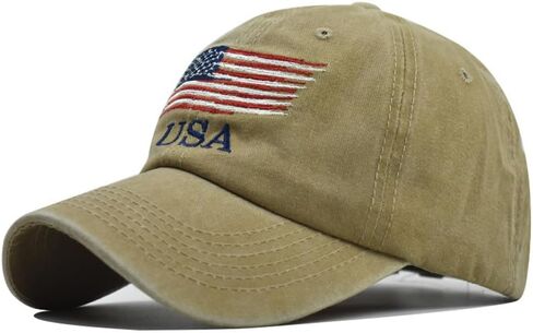 قبعات العلم الأمريكي Yumeno خمر القطن القطن Dad Hat قابلة للتعديل قابلة للتعديل قبعة البيسبول للرجال نساء in Kuwait