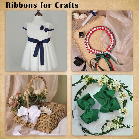 WRAPAHOLIC 7/8 Inch 25 Yard White Grosgrain Ribbon Roll,Premium Craft Ribbon for Gift Wrapping Floral Bouquets Wedding Invitation Card Party Decoration in Saudi Arabia