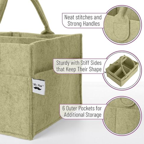 Mr. Pen- Baby Diaper Caddy Organizer ، Olive Calm ، Baby Caddy Organizer مع مقبض ، حجم مضغوط ، قابلية للطي ومحمولة in Saudi Arabia