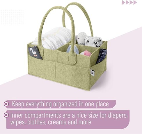 Mr. Pen- Baby Diaper Caddy Organizer ، Olive Calm ، Baby Caddy Organizer مع مقبض ، حجم مضغوط ، قابلية للطي ومحمولة in Saudi Arabia