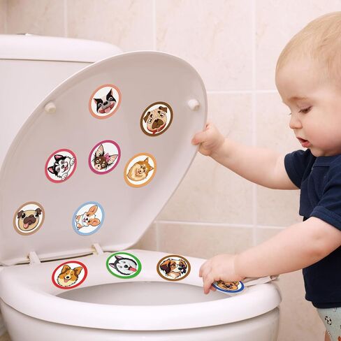 Chinco 120 Pcs Boys Potty Training Targets Boys Potty Targets Aids Flushable Pee Training Chart for Toddlers Use(Animals Styles) in Kuwait
