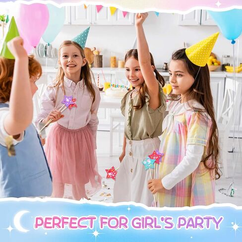 Juexica 24 Pcs Princess Fairy Wand Kit Includes 24 Make Your Own Princess Wand 2 Styles Unfinished Wooden Fairy Wand and 6 Gem Stickers for Girls DIY Magical Crafts in Kuwait