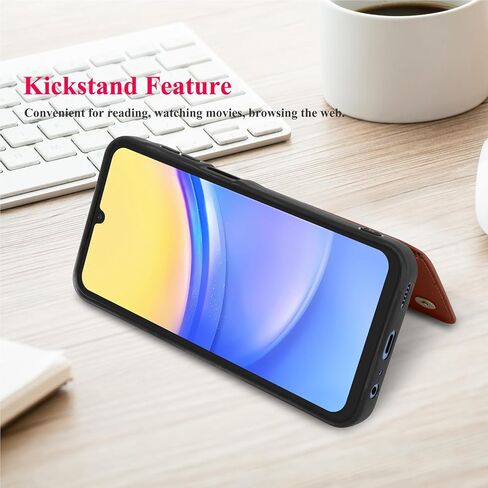 علبة Samsung Galaxy A15 5G ، للحصول على محفظة Galaxy A15 5G مع حامل البطاقة ، فتحات بطاقة الائتمان الخاصة بالجلد PU Clousure TPU إطار الصدمات الخلفية الظهر. in Kuwait