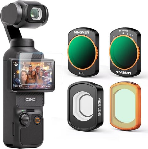 عدسة زاوية واسعة مغناطيسية متوافقة مع DJI Osmo Pocket 3 ، FOV الموسع من 112 درجة ، إطار الزجاج/الألمنيوم متعدد المغلفة/HD in Kuwait