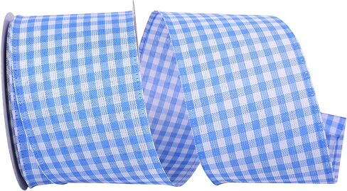 Reliant Ribbon 90052W-079-40F Great Gingham 3 Value Lired Edge Ribbon ، 2-1/2 inch × 10 ياردة ، أصفر in Kuwait