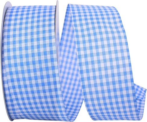 Reliant Ribbon 90052W-079-40F Great Gingham 3 Value Lired Edge Ribbon ، 2-1/2 inch × 10 ياردة ، أصفر in Kuwait