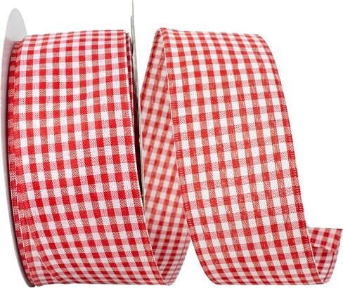 Reliant Ribbon 90052W-079-40F Great Gingham 3 Value Lired Edge Ribbon ، 2-1/2 inch × 10 ياردة ، أصفر in Kuwait
