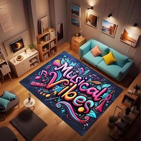 Music Elements Area Rug Wooden Board Graffiti Musics Art Text Print Pattern Floor Mat Door Mat Bedroom Carpet Interior Decor Flannel Soft Touch 24x36inch in Saudi Arabia