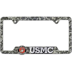 Elektroplate Officially Licensed – United States Marines USMC Crest Camo All-Metal Open Corner Premium 3D License Plate Frame Tag Holder for Cars/SUVs/Trucks Weather-Proof Automotive Accessory in Saudi Arabia