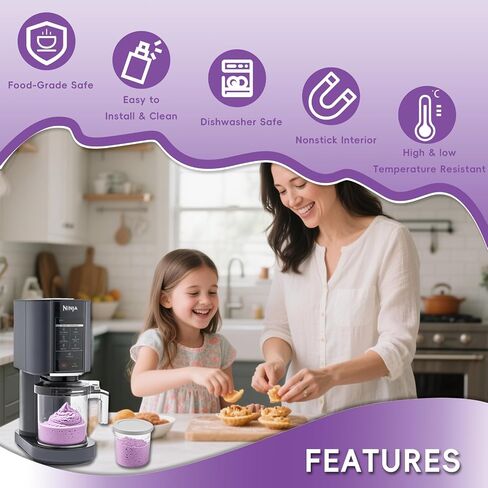 Replacement Paddle Blade Ninja Creami NC300 Series Ice Cream Maker, 304 Stainless Steel Blender Blade Replacement Compatible with NC299AMZ, NC301, CN305A, NC201, NC101 Ninja Creami Accessories in Saudi Arabia