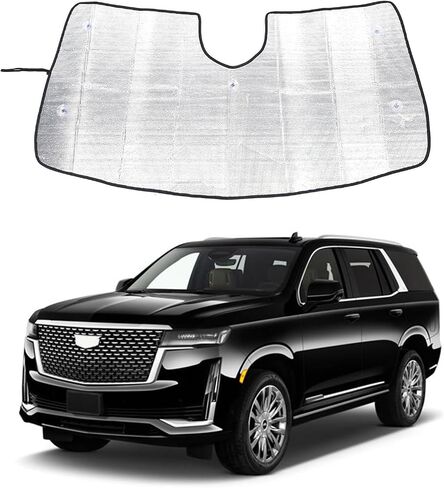 Windshield Sun Shade for Cadillac Escalade 2021 2022 2023 2024, Front Window Sun Visor Protector, Foldable Car Reflective Blocker UV Rays and Heat (Style C) in Saudi Arabia