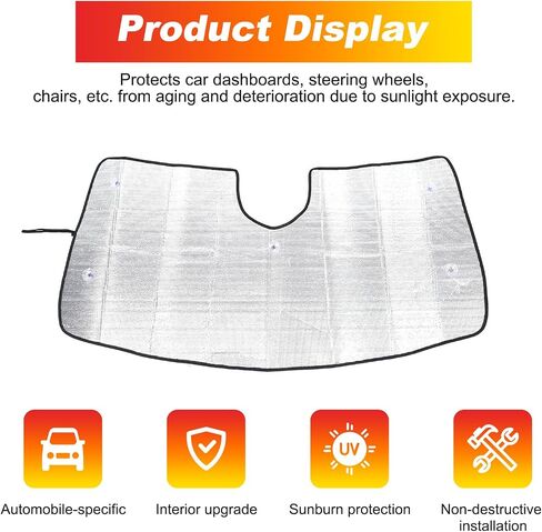 Windshield Sun Shade for Cadillac Escalade 2021 2022 2023 2024, Front Window Sun Visor Protector, Foldable Car Reflective Blocker UV Rays and Heat (Style C) in Saudi Arabia