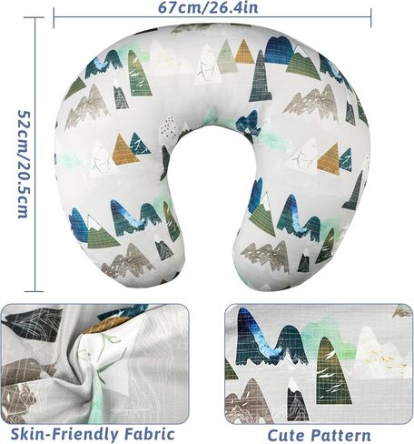 TANOFAR Nursing Pillow Cover 1 Pack, Stretchy Removable Covers for Breastfeeding Pillows, Ultra Soft Newborny Feeding Pillowcase for Boy & Girl, Fits 26"x20" Pillows, Green in Kuwait