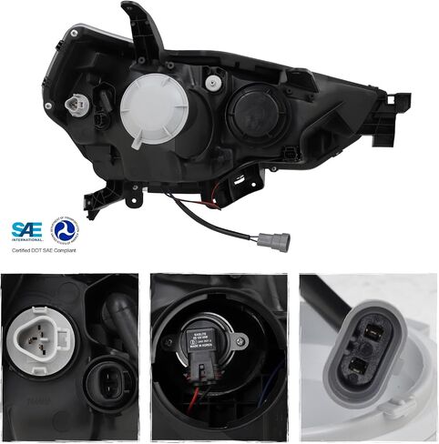 AKKON - Fits 2014-2023 Toyota 4Runner [Halogen Type] Projector Black Headlights Pair Driver+Passenger w/LED Tube Signal in Saudi Arabia