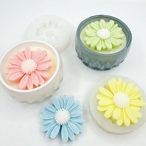 2Pack Silicone Candle Molds Rose Heart Shape, 3D Flower Mold for Resin Soap Candle Clay Craft & Home Decor. in Kuwait