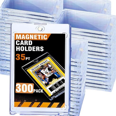 300ct Magnetic Card Holder for Trading Cards,35pt One Touch Card Holder,UV Protectors Hard Plastic,Display Card Case,Baseball Cards Holder for Sports,Football,Game,MTG (300 PACK) in Saudi Arabia