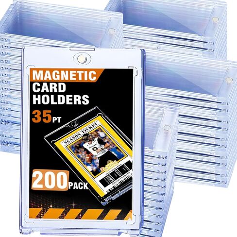300ct Magnetic Card Holder for Trading Cards,35pt One Touch Card Holder,UV Protectors Hard Plastic,Display Card Case,Baseball Cards Holder for Sports,Football,Game,MTG (300 PACK) in Kuwait