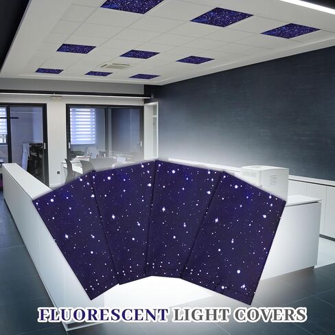 6 Pcs 2 x 2 ft Fluorescent Light Covers for Ceiling, Magnetic Light Cover with 8 Magnets Filters for School Classroom Home Office(Forest) in Saudi Arabia