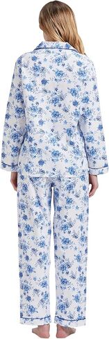 amaxer Women's Warm Pjs Flannel Pajamas Set 100% Cotton Sleepwear Button Pajama Set with Elastic Drawstring in Kuwait