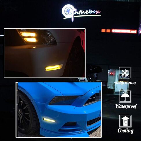 GTINTHEBOX Smoked Lens Amber LED Front Side Marker Light Lamps Kits for 2010-2014 Ford Mustang in Saudi Arabia