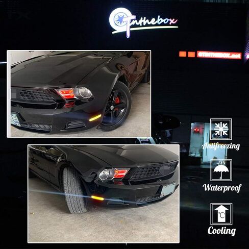 GTINTHEBOX Smoked Lens Amber LED Front Side Marker Light Lamps Kits for 2010-2014 Ford Mustang in Saudi Arabia