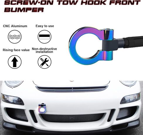 Xotic Tech Sport Track Racing Style CNC Aluminum Screw-on Tow Hook Front Bumper Compatible with Porsche Panamera, Carrera 911 991 (Red) in Saudi Arabia