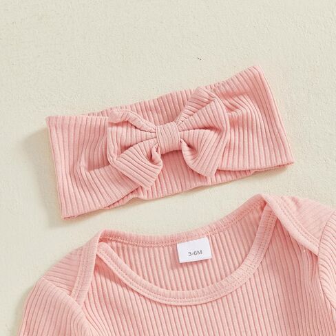 Kuriozud Baby Girl Footie Pajamas Newborn Preemie Girl Ruffle Jumpsuit Onesie Long Sleeve Romper Pjs Easter Outfits Clothes in Kuwait