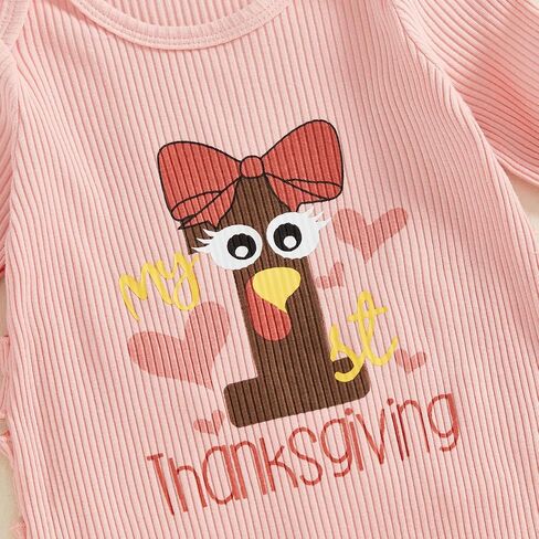 Kuriozud Baby Girl Footie Pajamas Newborn Preemie Girl Ruffle Jumpsuit Onesie Long Sleeve Romper Pjs Easter Outfits Clothes in Kuwait