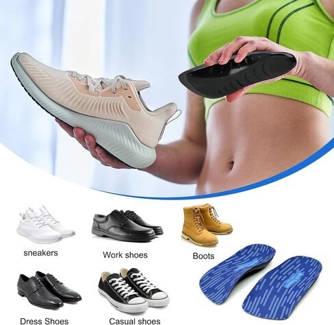 3/4 Length Orthotic Shoe Inserts for Heel & Foot Pain Relief, High Arch SupportOrthopedic Insoles,Plantar Fasciitis Arch Support Insoles for Women & Men (3/4 Blue, XS) in Saudi Arabia