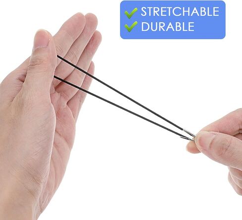 Ymapinc 50pcs Elastic Rope Strap with Metal Ends, 11.8 Inch Lanyard Soft Cord Bands for Hat Mask Extender White String for Party DIY Craft Mask Fasten Book Binding in Saudi Arabia