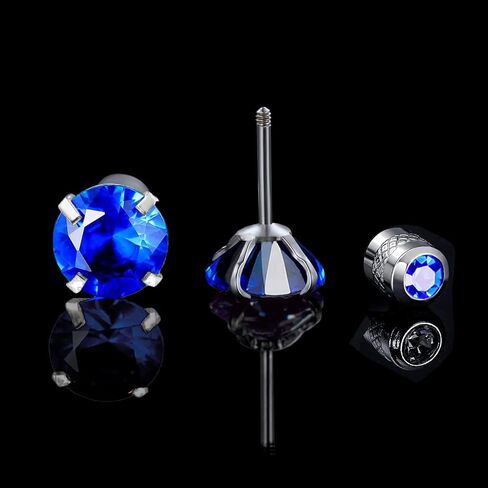 Round CZ Screw Back Earrings Hypoallergenic for Sensitive Ears in Kuwait