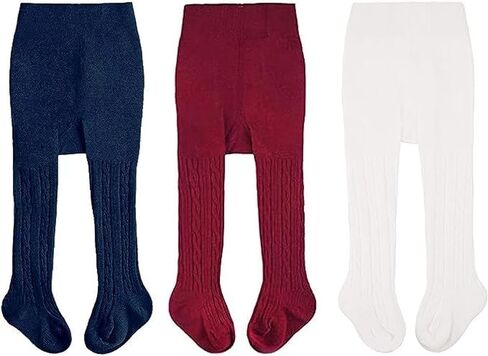 Cozyway Baby Ports - طفلة ولود Leggins كابل متماسكة المريحة القطن الرضيع 6-12 شهرًا متعدد الألوان - 3 عبوة in Kuwait