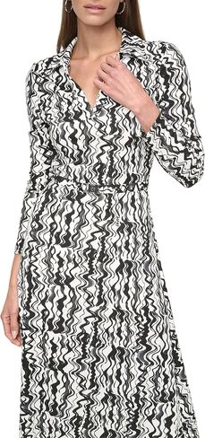 DKNY Women Long Long Collared Neck Collared Collared Belt Belt Belt Maxi Dress in Kuwait