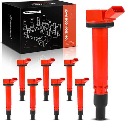 A-Premium (Red) Pack Coil Coil Coil Coil متوافق مع Toyota Tundra 2007-2020 ، Sequoia 2008-2020 ، Land Cruiser 2008-2011 2013-2020 و Lexus GX460 2010-2020 ، LS460 2007-2017 ، LS600H ، LX570 ، 8-PC ST in Saudi Arabia