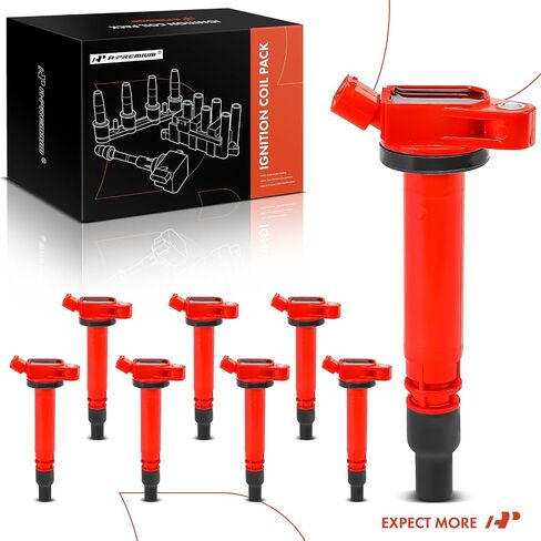A-Premium (Red) Pack Coil Coil Coil Coil متوافق مع Toyota Tundra 2007-2020 ، Sequoia 2008-2020 ، Land Cruiser 2008-2011 2013-2020 و Lexus GX460 2010-2020 ، LS460 2007-2017 ، LS600H ، LX570 ، 8-PC ST in Saudi Arabia