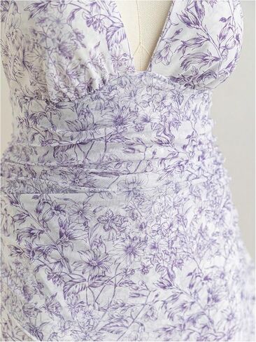 Wdirara Women's Plus Floral Print Printless Halter Dress Bress Boho Tie Backless Frick Short in Kuwait