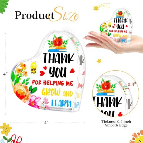 FaCraft Teacher Appreciation Gifts for Women Teacher Keepsake and Paperweight Gifts from Student End of Year Teacher Gifts for Graduation,First Last Day of School Appreciation Day Gifts for Teachers in Kuwait