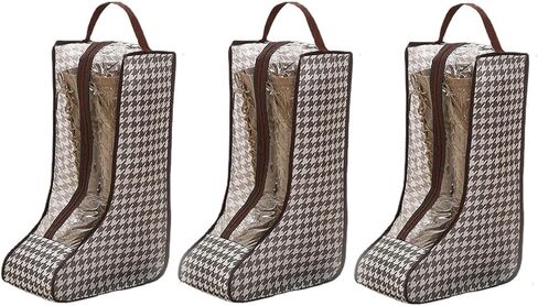 3 Pack Portable Boots Storage Bags, Waterproof and Dustproof Shoe Protector Bag for Travel,Transparent Boot Cover Organizer with Handles for Men and Women (Long Style) in Saudi Arabia