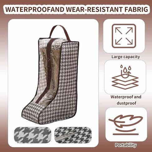 3 Pack Portable Boots Storage Bags, Waterproof and Dustproof Shoe Protector Bag for Travel,Transparent Boot Cover Organizer with Handles for Men and Women (Long Style) in Saudi Arabia