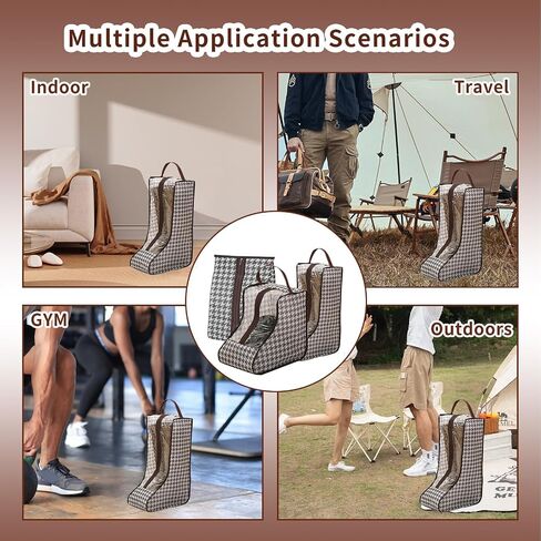 3 Pack Portable Boots Storage Bags, Waterproof and Dustproof Shoe Protector Bag for Travel,Transparent Boot Cover Organizer with Handles for Men and Women (Long Style) in Saudi Arabia