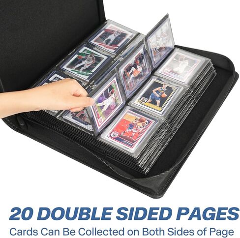 9 Pocket TopLoader Binder, Holds 360 3"x4" Toploader Hard Cases, Sleeves Card Collection Binder, 20 Double Sided Pages, Compatible with Trading & Sports Holder - Red in Kuwait